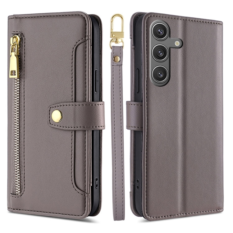 Sheep Texture Cross-body Zipper Wallet Leather Phone Case, For Samsung Galaxy M55 5G, For Samsung Galaxy M15, For Samsung Galaxy Xcover 7 5G, For Samsung Galaxy S24 Ultra 5G, For Samsung Galaxy S24+ 5G, For Samsung Galaxy S24 5G, For Samsung Galaxy A05...