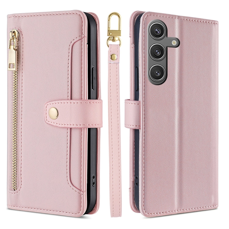 Sheep Texture Cross-body Zipper Wallet Leather Phone Case, For Samsung Galaxy M55 5G, For Samsung Galaxy M15, For Samsung Galaxy Xcover 7 5G, For Samsung Galaxy S24 Ultra 5G, For Samsung Galaxy S24+ 5G, For Samsung Galaxy S24 5G, For Samsung Galaxy A05...