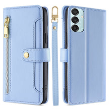 Load image into Gallery viewer, Sheep Texture Cross-body Zipper Wallet Leather Phone Case, For Samsung Galaxy M55 5G, For Samsung Galaxy M15, For Samsung Galaxy Xcover 7 5G, For Samsung Galaxy S24 Ultra 5G, For Samsung Galaxy S24+ 5G, For Samsung Galaxy S24 5G, For Samsung Galaxy A05...