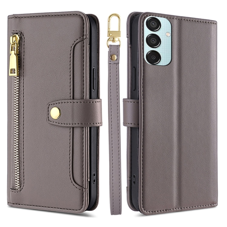 Sheep Texture Cross-body Zipper Wallet Leather Phone Case, For Samsung Galaxy M55 5G, For Samsung Galaxy M15, For Samsung Galaxy Xcover 7 5G, For Samsung Galaxy S24 Ultra 5G, For Samsung Galaxy S24+ 5G, For Samsung Galaxy S24 5G, For Samsung Galaxy A05...