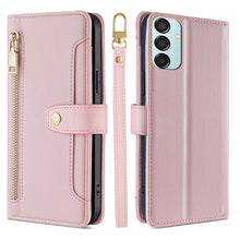 Load image into Gallery viewer, Sheep Texture Cross-body Zipper Wallet Leather Phone Case, For Samsung Galaxy M55 5G, For Samsung Galaxy M15, For Samsung Galaxy Xcover 7 5G, For Samsung Galaxy S24 Ultra 5G, For Samsung Galaxy S24+ 5G, For Samsung Galaxy S24 5G, For Samsung Galaxy A05...