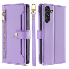 Load image into Gallery viewer, Sheep Texture Cross-body Zipper Wallet Leather Phone Case, For Samsung Galaxy M55 5G, For Samsung Galaxy M15, For Samsung Galaxy Xcover 7 5G, For Samsung Galaxy S24 Ultra 5G, For Samsung Galaxy S24+ 5G, For Samsung Galaxy S24 5G, For Samsung Galaxy A05...