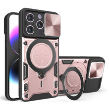 Load image into Gallery viewer, CD Texture Sliding Camshield Magnetic Holder Phone Case, For iPhone 16, For iPhone 15 Pro Max, For iPhone 15 Pro, For iPhone 15 Plus, For iPhone 15, For iPhone 14 Plus, For iPhone 14, For iPhone 14 Pro