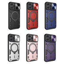 Load image into Gallery viewer, CD Texture Sliding Camshield Magnetic Holder Phone Case, For iPhone 14 Pro Max, For iPhone 13 Pro Max, For iPhone 13 Pro, For iPhone 13, For iPhone 12, For iPhone 12 Pro Max, For iPhone 12 Pro, For iPhone 11 Pro Max