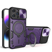 Load image into Gallery viewer, CD Texture Sliding Camshield Magnetic Holder Phone Case, For iPhone 14 Pro Max, For iPhone 13 Pro Max, For iPhone 13 Pro, For iPhone 13, For iPhone 12, For iPhone 12 Pro Max, For iPhone 12 Pro, For iPhone 11 Pro Max