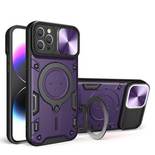 Load image into Gallery viewer, CD Texture Sliding Camshield Magnetic Holder Phone Case, For iPhone 14 Pro Max, For iPhone 13 Pro Max, For iPhone 13 Pro, For iPhone 13, For iPhone 12, For iPhone 12 Pro Max, For iPhone 12 Pro, For iPhone 11 Pro Max