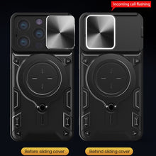 Load image into Gallery viewer, CD Texture Sliding Camshield Magnetic Holder Phone Case, For iPhone 14, For iPhone 14 Pro, For iPhone 14 Pro Max, For iPhone 13 Pro Max, For iPhone 13 Pro, For iPhone 13, For iPhone 12, For iPhone 12 Pro Max