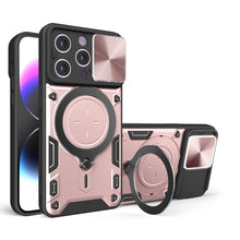 Load image into Gallery viewer, CD Texture Sliding Camshield Magnetic Holder Phone Case, For iPhone 16, For iPhone 15 Pro Max, For iPhone 15 Pro, For iPhone 15 Plus, For iPhone 15, For iPhone 14 Plus, For iPhone 14, For iPhone 14 Pro
