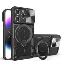 Load image into Gallery viewer, CD Texture Sliding Camshield Magnetic Holder Phone Case, For iPhone 16, For iPhone 15 Pro Max, For iPhone 15 Pro, For iPhone 15 Plus, For iPhone 15, For iPhone 14 Plus, For iPhone 14, For iPhone 14 Pro