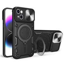 Load image into Gallery viewer, CD Texture Sliding Camshield Magnetic Holder Phone Case, For iPhone 16, For iPhone 15 Pro Max, For iPhone 15 Pro, For iPhone 15 Plus, For iPhone 15, For iPhone 14 Plus, For iPhone 14, For iPhone 14 Pro