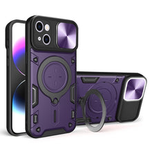 Load image into Gallery viewer, CD Texture Sliding Camshield Magnetic Holder Phone Case, For iPhone 16, For iPhone 15 Pro Max, For iPhone 15 Pro, For iPhone 15 Plus, For iPhone 15, For iPhone 14 Plus, For iPhone 14, For iPhone 14 Pro
