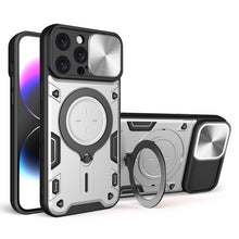 Load image into Gallery viewer, CD Texture Sliding Camshield Magnetic Holder Phone Case, For iPhone 17e / 16e, For iPhone 17 Pro Max, For iPhone 17 Pro, For iPhone 17, For iPhone Air, For iPhone 16 Pro Max, For iPhone 16 Pro, For iPhone 16 Plus