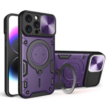 Load image into Gallery viewer, CD Texture Sliding Camshield Magnetic Holder Phone Case, For iPhone 17e / 16e, For iPhone 17 Pro Max, For iPhone 17 Pro, For iPhone 17, For iPhone Air, For iPhone 16 Pro Max, For iPhone 16 Pro, For iPhone 16 Plus