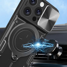 Load image into Gallery viewer, CD Texture Sliding Camshield Magnetic Holder Phone Case, For iPhone 16 Pro, For iPhone 16 Plus, For iPhone 16, For iPhone 15 Pro Max, For iPhone 15 Pro, For iPhone 15 Plus, For iPhone 15, For iPhone 14 Plus