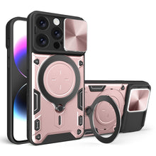 Load image into Gallery viewer, CD Texture Sliding Camshield Magnetic Holder Phone Case, For iPhone 16 Pro, For iPhone 16 Plus, For iPhone 16, For iPhone 15 Pro Max, For iPhone 15 Pro, For iPhone 15 Plus, For iPhone 15, For iPhone 14 Plus