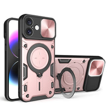 Load image into Gallery viewer, CD Texture Sliding Camshield Magnetic Holder Phone Case, For iPhone 17e / 16e, For iPhone 17 Pro Max, For iPhone 17 Pro, For iPhone 17, For iPhone Air, For iPhone 16 Pro Max, For iPhone 16 Pro, For iPhone 16 Plus