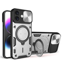 Load image into Gallery viewer, CD Texture Sliding Camshield Magnetic Holder Phone Case, For iPhone 16 Pro, For iPhone 16 Plus, For iPhone 16, For iPhone 15 Pro Max, For iPhone 15 Pro, For iPhone 15 Plus, For iPhone 15, For iPhone 14 Plus