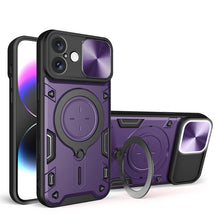 Load image into Gallery viewer, CD Texture Sliding Camshield Magnetic Holder Phone Case, For iPhone 16 Pro, For iPhone 16 Plus, For iPhone 16, For iPhone 15 Pro Max, For iPhone 15 Pro, For iPhone 15 Plus, For iPhone 15, For iPhone 14 Plus