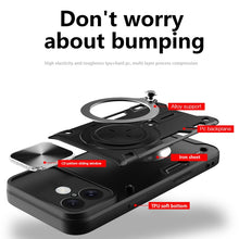Load image into Gallery viewer, CD Texture Sliding Camshield Magnetic Holder Phone Case, For iPhone 16, For iPhone 15 Pro Max, For iPhone 15 Pro, For iPhone 15 Plus, For iPhone 15, For iPhone 14 Plus, For iPhone 14, For iPhone 14 Pro