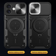 Load image into Gallery viewer, CD Texture Sliding Camshield Magnetic Holder Phone Case, For iPhone 16, For iPhone 15 Pro Max, For iPhone 15 Pro, For iPhone 15 Plus, For iPhone 15, For iPhone 14 Plus, For iPhone 14, For iPhone 14 Pro