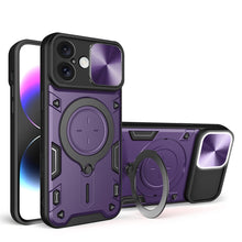 Load image into Gallery viewer, CD Texture Sliding Camshield Magnetic Holder Phone Case, For iPhone 16 Pro, For iPhone 16 Plus, For iPhone 16, For iPhone 15 Pro Max, For iPhone 15 Pro, For iPhone 15 Plus, For iPhone 15, For iPhone 14 Plus