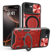 Load image into Gallery viewer, CD Texture Sliding Camshield Magnetic Holder Phone Case, For iPhone 17e / 16e, For iPhone 17 Pro Max, For iPhone 17 Pro, For iPhone 17, For iPhone Air, For iPhone 16 Pro Max, For iPhone 16 Pro, For iPhone 16 Plus