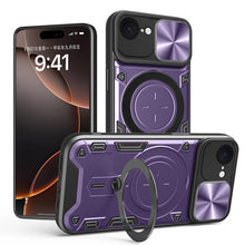 Load image into Gallery viewer, CD Texture Sliding Camshield Magnetic Holder Phone Case, For iPhone 17e / 16e, For iPhone 17 Pro Max, For iPhone 17 Pro, For iPhone 17, For iPhone Air, For iPhone 16 Pro Max, For iPhone 16 Pro, For iPhone 16 Plus
