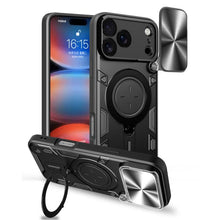Load image into Gallery viewer, CD Texture Sliding Camshield Magnetic Holder Phone Case, For iPhone 17e / 16e, For iPhone 17 Pro Max, For iPhone 17 Pro, For iPhone 17, For iPhone Air, For iPhone 16 Pro Max, For iPhone 16 Pro, For iPhone 16 Plus