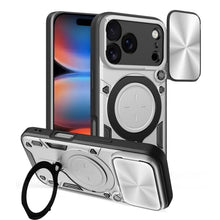 Load image into Gallery viewer, CD Texture Sliding Camshield Magnetic Holder Phone Case, For iPhone 17e / 16e, For iPhone 17 Pro Max, For iPhone 17 Pro, For iPhone 17, For iPhone Air, For iPhone 16 Pro Max, For iPhone 16 Pro, For iPhone 16 Plus