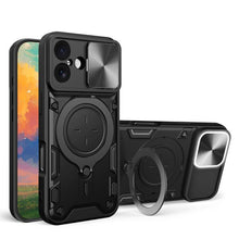 Load image into Gallery viewer, CD Texture Sliding Camshield Magnetic Holder Phone Case, For iPhone 17e / 16e, For iPhone 17 Pro Max, For iPhone 17 Pro, For iPhone 17, For iPhone Air, For iPhone 16 Pro Max, For iPhone 16 Pro, For iPhone 16 Plus