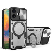 Load image into Gallery viewer, CD Texture Sliding Camshield Magnetic Holder Phone Case, For iPhone 17e / 16e, For iPhone 17 Pro Max, For iPhone 17 Pro, For iPhone 17, For iPhone Air, For iPhone 16 Pro Max, For iPhone 16 Pro, For iPhone 16 Plus