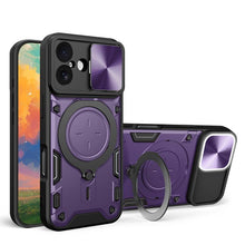 Load image into Gallery viewer, CD Texture Sliding Camshield Magnetic Holder Phone Case, For iPhone 17e / 16e, For iPhone 17 Pro Max, For iPhone 17 Pro, For iPhone 17, For iPhone Air, For iPhone 16 Pro Max, For iPhone 16 Pro, For iPhone 16 Plus