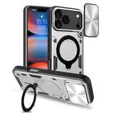 Load image into Gallery viewer, CD Texture Sliding Camshield Magnetic Holder Phone Case, For iPhone 18 Pro, For iPhone 18 Pro Max, For iPhone 17e / 16e, For iPhone 17 Pro Max, For iPhone 17 Pro, For iPhone 17, For iPhone Air, For iPhone 16 Pro Max