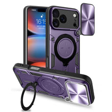 Load image into Gallery viewer, CD Texture Sliding Camshield Magnetic Holder Phone Case, For iPhone 18 Pro, For iPhone 18 Pro Max, For iPhone 17e / 16e, For iPhone 17 Pro Max, For iPhone 17 Pro, For iPhone 17, For iPhone Air, For iPhone 16 Pro Max
