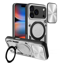 Load image into Gallery viewer, CD Texture Sliding Camshield Magnetic Holder Phone Case, For iPhone 18 Pro, For iPhone 18 Pro Max, For iPhone 17e / 16e, For iPhone 17 Pro Max, For iPhone 17 Pro, For iPhone 17, For iPhone Air, For iPhone 16 Pro Max