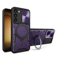 Load image into Gallery viewer, CD Texture Sliding Camshield Magnetic Holder Phone Case, For Samsung Galaxy S23+ 5G, For Samsung Galaxy S23 5G, For Samsung Galaxy S20 FE, For Samsung Galaxy A73 5G, For Samsung Galaxy A33 5G, For Samsung Galaxy A13 4G, For Samsung Galaxy S22 Ultra 5G ...