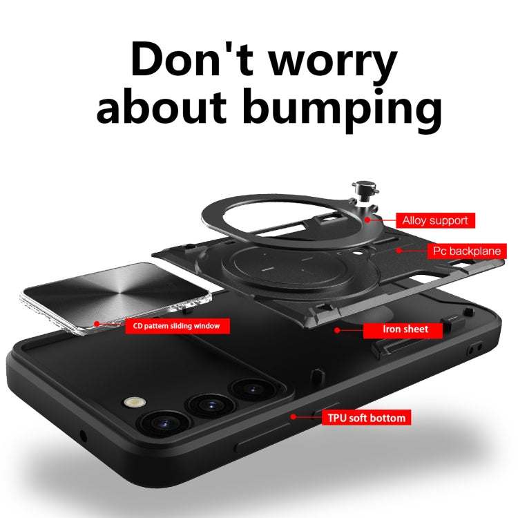 CD Texture Sliding Camshield Magnetic Holder Phone Case, For Samsung Galaxy S23+ 5G, For Samsung Galaxy S23 5G, For Samsung Galaxy S20 FE, For Samsung Galaxy A73 5G, For Samsung Galaxy A33 5G, For Samsung Galaxy A13 4G, For Samsung Galaxy S22 Ultra 5G ...