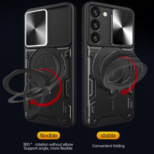 Load image into Gallery viewer, CD Texture Sliding Camshield Magnetic Holder Phone Case, For Samsung Galaxy S23+ 5G, For Samsung Galaxy S23 5G, For Samsung Galaxy S20 FE, For Samsung Galaxy A73 5G, For Samsung Galaxy A33 5G, For Samsung Galaxy A13 4G, For Samsung Galaxy S22 Ultra 5G ...