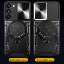 Load image into Gallery viewer, CD Texture Sliding Camshield Magnetic Holder Phone Case, For Samsung Galaxy S23+ 5G, For Samsung Galaxy S23 5G, For Samsung Galaxy S20 FE, For Samsung Galaxy A73 5G, For Samsung Galaxy A33 5G, For Samsung Galaxy A13 4G, For Samsung Galaxy S22 Ultra 5G ...
