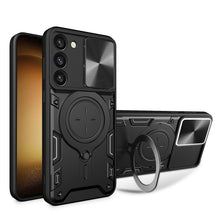 Load image into Gallery viewer, CD Texture Sliding Camshield Magnetic Holder Phone Case, For Samsung Galaxy S23+ 5G, For Samsung Galaxy S23 5G, For Samsung Galaxy S20 FE, For Samsung Galaxy A73 5G, For Samsung Galaxy A33 5G, For Samsung Galaxy A13 4G, For Samsung Galaxy S22 Ultra 5G ...