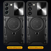 Load image into Gallery viewer, CD Texture Sliding Camshield Magnetic Holder Phone Case, For Samsung Galaxy S22 5G, For Samsung Galaxy A13 5G, For Samsung Galaxy A03s, For Samsung Galaxy A53, For Samsung Galaxy S21 5G, For Samsung Galaxy S21+ 5G, For Samsung Galaxy S21 Ultra 5G