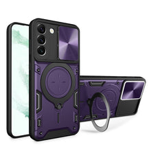 Load image into Gallery viewer, CD Texture Sliding Camshield Magnetic Holder Phone Case, For Samsung Galaxy S23+ 5G, For Samsung Galaxy S23 5G, For Samsung Galaxy S20 FE, For Samsung Galaxy A73 5G, For Samsung Galaxy A33 5G, For Samsung Galaxy A13 4G, For Samsung Galaxy S22 Ultra 5G ...