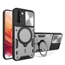 Load image into Gallery viewer, CD Texture Sliding Camshield Magnetic Holder Phone Case, For Samsung Galaxy S22 5G, For Samsung Galaxy A13 5G, For Samsung Galaxy A03s, For Samsung Galaxy A53, For Samsung Galaxy S21 5G, For Samsung Galaxy S21+ 5G, For Samsung Galaxy S21 Ultra 5G