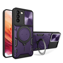 Load image into Gallery viewer, CD Texture Sliding Camshield Magnetic Holder Phone Case, For Samsung Galaxy S22 5G, For Samsung Galaxy A13 5G, For Samsung Galaxy A03s, For Samsung Galaxy A53, For Samsung Galaxy S21 5G, For Samsung Galaxy S21+ 5G, For Samsung Galaxy S21 Ultra 5G