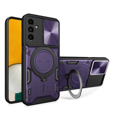 Load image into Gallery viewer, CD Texture Sliding Camshield Magnetic Holder Phone Case, For Samsung Galaxy S22 5G, For Samsung Galaxy A13 5G, For Samsung Galaxy A03s, For Samsung Galaxy A53, For Samsung Galaxy S21 5G, For Samsung Galaxy S21+ 5G, For Samsung Galaxy S21 Ultra 5G