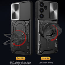 Load image into Gallery viewer, CD Texture Sliding Camshield Magnetic Holder Phone Case, For Samsung Galaxy S24 FE 5G, For Samsung Galaxy S24+ 5G, For Samsung Galaxy S24 5G, For Samsung Galaxy A24 4G, For Samsung Galaxy A23 5G, For Samsung Galaxy A34 5G, For Samsung Galaxy A54 5G    ...