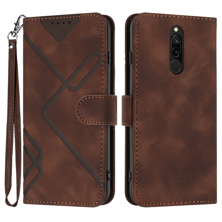 Line Pattern Skin Feel Leather Phone Case, For Xiaomi Redmi Note 10S 4G Global, For Xiaomi Redmi 9C/9C NFC/Poco C3, For Xiaomi Mi 10T 5G/10T Pro 5G, For Xiaomi Redmi Note 9 Global/10X 4G, For Xiaomi Redmi Note 9 Pro, For Xiaomi Redmi Note 8T           ...