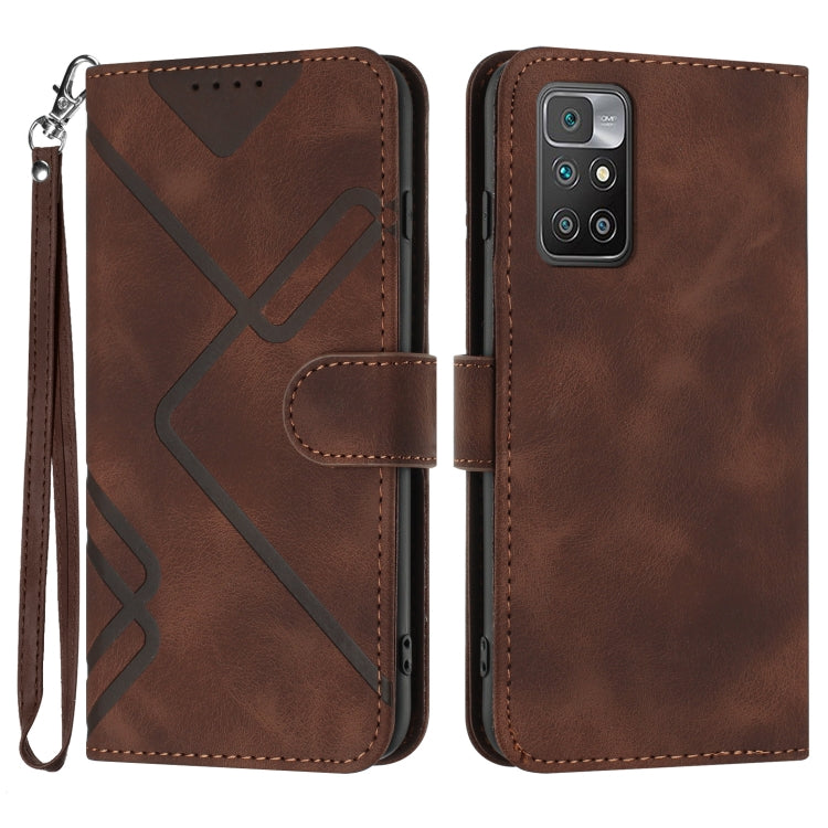 Line Pattern Skin Feel Leather Phone Case, For Xiaomi Redmi 10/10 2022/10 Prime, For Xiaomi Poco F3/11i/Redmi K40, For Xiaomi Redmi Note 11 4G Global, For Xiaomi 11T/11T Pro, For Xiaomi Redmi 9A/9AT/9i, For Xiaomi Redmi 9/9 Prime/Poco M2               ...