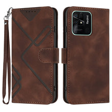 Load image into Gallery viewer, Line Pattern Skin Feel Leather Phone Case, For Xiaomi Poco M5, For Xiaomi Poco M5s 4G Global, For Xiaomi Redmi Note 11 Pro 4G/5G Global, For Xiaomi Redmi Note 11SE 4G India, For Xiaomi Redmi 10 Power, For Xiaomi Redmi 10A 4G                            ...