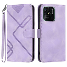 Load image into Gallery viewer, Line Pattern Skin Feel Leather Phone Case, For Xiaomi Poco M5, For Xiaomi Poco M5s 4G Global, For Xiaomi Redmi Note 11 Pro 4G/5G Global, For Xiaomi Redmi Note 11SE 4G India, For Xiaomi Redmi 10 Power, For Xiaomi Redmi 10A 4G                            ...